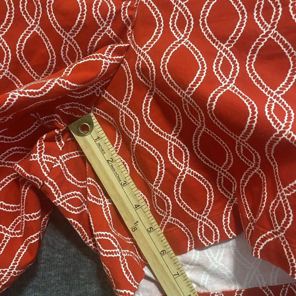 Crown & Ivy Curvy Shorts Womens 22W Red Caroline Chino Stretch Beach Vacation‎